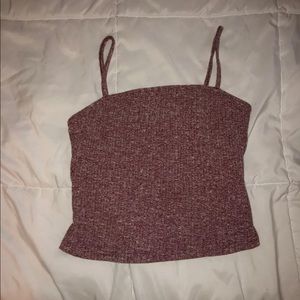 Maroon speckled crop top
